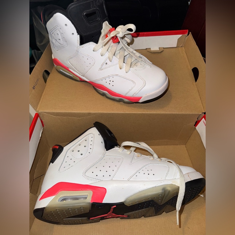 Nike Air Jordan “Infrared 6s” 7 Youth or 9 Women’s or 7 Men’s 
Red/White